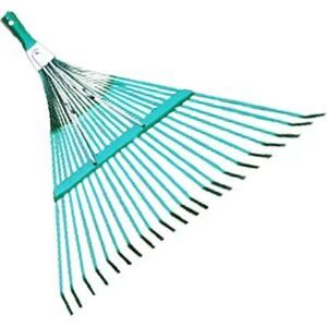 INF Râteau à feuilles de jardin en fil d'acier élargi à 22 dents avec manche détachable en 4 sections - Publicité INF Râteau à feuilles de jardin en fil d'acier élargi à 22 dents avec manche détachable en 4 sections - Publicité