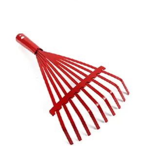 INF Râteau de jardin à 9 dents en fil d'acier avec manche détachable - Rouge - Publicité INF Râteau de jardin à 9 dents en fil d'acier avec manche détachable - Rouge - Publicité