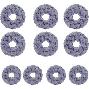 INF Lot de 10 lingettes de rechange pour robots aspirateurs compatible avec Ecovacs X1/T10/T20/T30pro et Dreame Gris + Bleu
