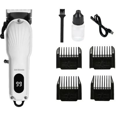 INF Tondeuse électrique rechargeable sans fil professionnelle avec lame en céramique et écran LCD Blanc - Publicité INF Tondeuse électrique rechargeable sans fil professionnelle avec lame en céramique et écran LCD Blanc - Publicité