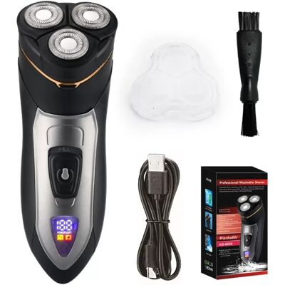 INF Rasoir électrique rotatif 3 têtes - humide et sec, entièrement lavable, rechargeable, écran LED, tondeuse barbe et pattes - Publicité INF Rasoir électrique rotatif 3 têtes - humide et sec, entièrement lavable, rechargeable, écran LED, tondeuse barbe et pattes - Publicité