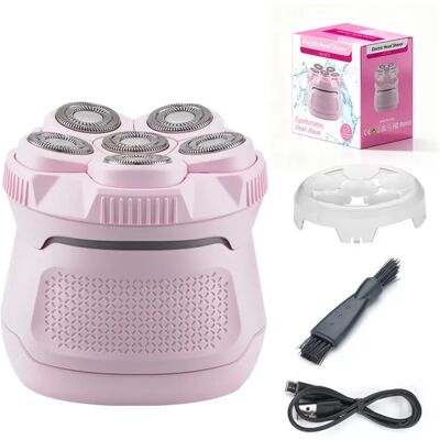 INF Rasoir électrique magnétique 6 têtes - Rechargeable USB-C, étanche, écran LED, 2 vitesses, 1400mAh Rose - Publicité INF Rasoir électrique magnétique 6 têtes - Rechargeable USB-C, étanche, écran LED, 2 vitesses, 1400mAh Rose - Publicité