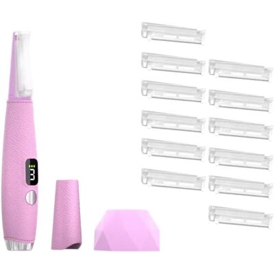 INF Épilateur facial ultrasonique - Rasoir rechargeable Type-C étanche LED pour visage et corps, 3 vitesses, batterie 800mAh Rose - Publicité INF Épilateur facial ultrasonique - Rasoir rechargeable Type-C étanche LED pour visage et corps, 3 vitesses, batterie 800mAh Rose - Publicité