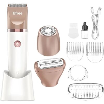 INF Tondeuse électrique 3-en-1 - têtes magnétiques détachables, lames acier inoxydable et céramique, rechargeable USB, étanche Blanc + Or - Publicité INF Tondeuse électrique 3-en-1 - têtes magnétiques détachables, lames acier inoxydable et céramique, rechargeable USB, étanche Blanc + Or - Publicité