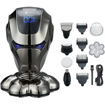 INF Rasoir électrique homme 7 têtes magnétiques 5-en-1, têtes 7D flottantes, affichage LED, rechargeable Type-C Le noir - Publicité INF Rasoir électrique homme 7 têtes magnétiques 5-en-1, têtes 7D flottantes, affichage LED, rechargeable Type-C Le noir - Publicité
