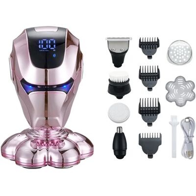 INF Rasoir électrique homme 7 têtes magnétiques 5-en-1, têtes 7D flottantes, affichage LED, rechargeable Type-C Rose - Publicité INF Rasoir électrique homme 7 têtes magnétiques 5-en-1, têtes 7D flottantes, affichage LED, rechargeable Type-C Rose - Publicité