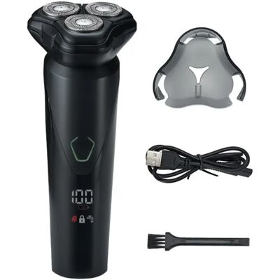 INF Rasoir électrique homme - Rasage humide et sec rotatif, affichage LED batterie, rechargeable USB, 80min autonomie, lavable - Publicité INF Rasoir électrique homme - Rasage humide et sec rotatif, affichage LED batterie, rechargeable USB, 80min autonomie, lavable - Publicité