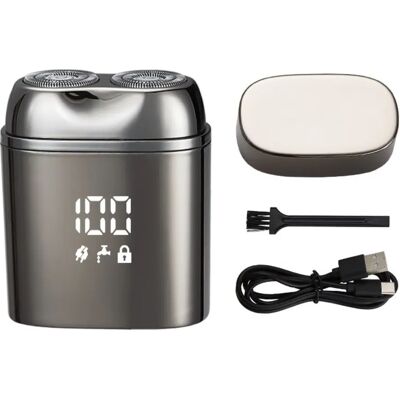 INF Rasoir électrique homme - Rasoir rechargeable humide et sec avec tête flottante 3D, système rotatif turbo, lames Pistolet noir - Publicité INF Rasoir électrique homme - Rasoir rechargeable humide et sec avec tête flottante 3D, système rotatif turbo, lames Pistolet noir - Publicité