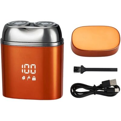 INF Rasoir électrique homme - Rasoir rechargeable humide et sec avec tête flottante 3D, système rotatif turbo, lames Orange - Publicité INF Rasoir électrique homme - Rasoir rechargeable humide et sec avec tête flottante 3D, système rotatif turbo, lames Orange - Publicité