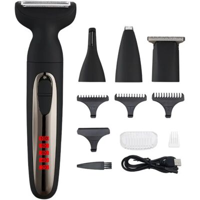 INF Rasoir électrique rechargeable portable 4-en-1 - Tête lavable humide/sec, autonomie 90 minutes Le noir - Publicité INF Rasoir électrique rechargeable portable 4-en-1 - Tête lavable humide/sec, autonomie 90 minutes Le noir - Publicité