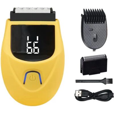 INF Rasoir électrique et tondeuse à barbe 2-en-1 avec affichage de batterie LED, autonomie 90 minutes, corps ABS Or - Publicité INF Rasoir électrique et tondeuse à barbe 2-en-1 avec affichage de batterie LED, autonomie 90 minutes, corps ABS Or - Publicité