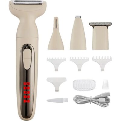 INF Rasoir électrique rechargeable portable 4-en-1 - Tête lavable humide/sec, autonomie 90 minutes peau - Publicité INF Rasoir électrique rechargeable portable 4-en-1 - Tête lavable humide/sec, autonomie 90 minutes peau - Publicité