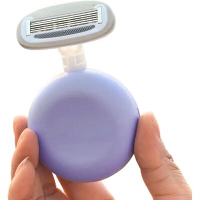 INF Rasoir féminin portable pliable à cinq lames avec tête flottante et bande lubrifiante à l'aloe à 360° Violet - Publicité INF Rasoir féminin portable pliable à cinq lames avec tête flottante et bande lubrifiante à l'aloe à 360° Violet - Publicité