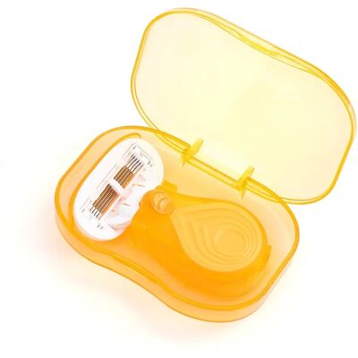 INF Mini rasoir féminin avec tête de précision à cinq couches, utilisation sèche et humide, 2 têtes de remplacement Orange - Publicité INF Mini rasoir féminin avec tête de précision à cinq couches, utilisation sèche et humide, 2 têtes de remplacement Orange - Publicité