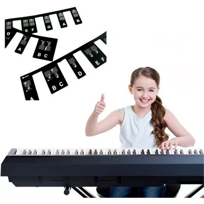 INF Clavier de piano amovible Étiquette de note 88 touches - Publicité INF Clavier de piano amovible Étiquette de note 88 touches - Publicité