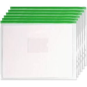 INF Pochettes A4 Transparentes à Fermeture Éclair en PVC - Lot de 6 pour l'Organisation de Documents Vert - Publicité INF Pochettes A4 Transparentes à Fermeture Éclair en PVC - Lot de 6 pour l'Organisation de Documents Vert - Publicité