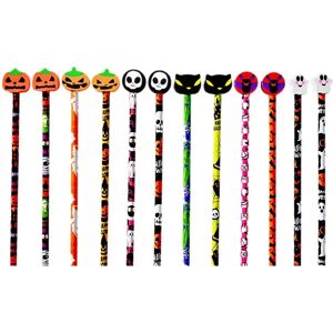 INF Ensemble de crayons Halloween avec gomme - 12 pièces, papeterie créative pour étudiants - Publicité INF Ensemble de crayons Halloween avec gomme - 12 pièces, papeterie créative pour étudiants - Publicité
