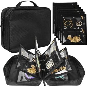 INF Organisateur de Bijoux de Voyage Portable - Livre de Rangement avec Pochettes en PVC Transparent - Publicité INF Organisateur de Bijoux de Voyage Portable - Livre de Rangement avec Pochettes en PVC Transparent - Publicité