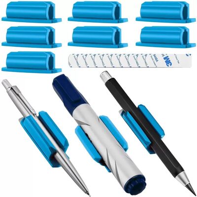 INF Lot de 3 porte-stylos adhésifs en silicone pour bureau Bleu - Publicité INF Lot de 3 porte-stylos adhésifs en silicone pour bureau Bleu - Publicité