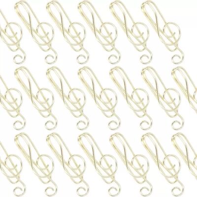INF Lot de 50 trombones en forme de note de musique - Clips de papeterie en métal pour bureau, école et marque-pages Or - Publicité INF Lot de 50 trombones en forme de note de musique - Clips de papeterie en métal pour bureau, école et marque-pages Or - Publicité