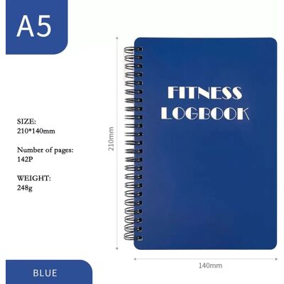 INF Carnet de Fitness A5 à Spirale - Planificateur d'Entraînement Quotidien & Journal d'Exercices Bleu - Publicité INF Carnet de Fitness A5 à Spirale - Planificateur d'Entraînement Quotidien & Journal d'Exercices Bleu - Publicité