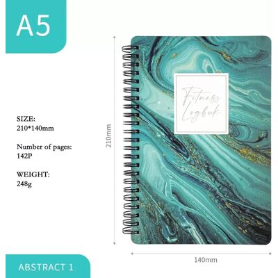 INF Planificateur de Fitness A5 - Design Abstrait, Journal d'Entraînement à Spirale & Suivi Quotidien de Fitness - Publicité INF Planificateur de Fitness A5 - Design Abstrait, Journal d'Entraînement à Spirale & Suivi Quotidien de Fitness - Publicité