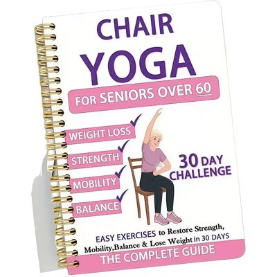 INF Journal de 30 jours pour perte de poids par le yoga - Plan yoga sur chaise, poses et journal d'entraînement senior, papier - Publicité INF Journal de 30 jours pour perte de poids par le yoga - Plan yoga sur chaise, poses et journal d'entraînement senior, papier - Publicité