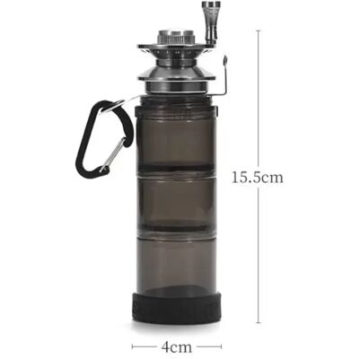 INF Bouteille de pêche portable multifonction - Organisateur d'appâts à trois couches avec bobine en aluminium, bouteille PV et Le noir - Publicité INF Bouteille de pêche portable multifonction - Organisateur d'appâts à trois couches avec bobine en aluminium, bouteille PV et Le noir - Publicité