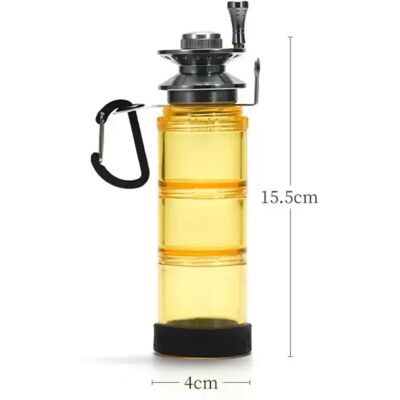 INF Bouteille de pêche portable multifonction - Organisateur d'appâts à trois couches avec bobine en aluminium, bouteille PV et Jaune - Publicité INF Bouteille de pêche portable multifonction - Organisateur d'appâts à trois couches avec bobine en aluminium, bouteille PV et Jaune - Publicité