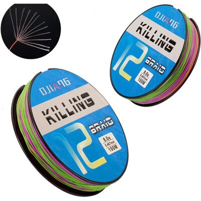 INF Ligne de pêche tressée PE 12-brins 100m - Multicolore 10m par couleur, Anti-morsure, Faible traînée, Haute sensibilité, 2.0 - Publicité INF Ligne de pêche tressée PE 12-brins 100m - Multicolore 10m par couleur, Anti-morsure, Faible traînée, Haute sensibilité, 2.0 - Publicité