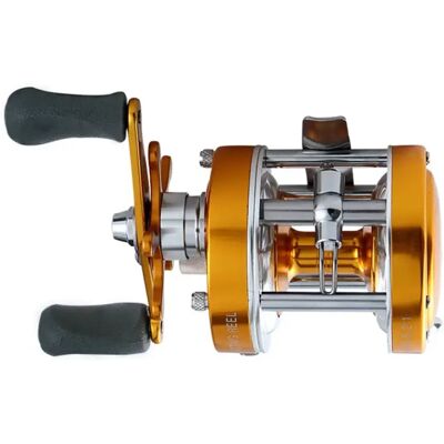 INF Moulinet à tambour Gold 40 gaucher – Frein centrifuge, alarme sonore de touche, bobine résistante à la corrosion - Publicité INF Moulinet à tambour Gold 40 gaucher – Frein centrifuge, alarme sonore de touche, bobine résistante à la corrosion - Publicité