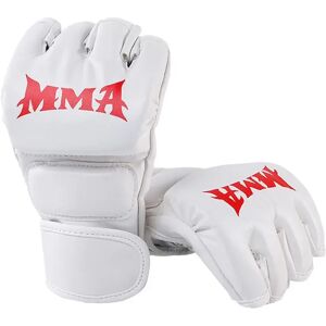 INF Gants de Boxe Demi-Doigts - Entraînement MMA, Sparring et Sac de Frappe Blanc - Publicité INF Gants de Boxe Demi-Doigts - Entraînement MMA, Sparring et Sac de Frappe Blanc - Publicité