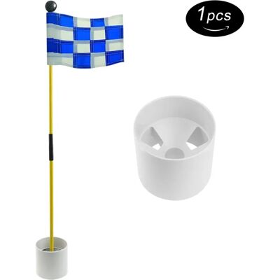 INF Mini Mât de Drapeau de Golf Portable avec Tasse de Trou pour Entraînement au Putting Blanc + Bleu - Publicité INF Mini Mât de Drapeau de Golf Portable avec Tasse de Trou pour Entraînement au Putting Blanc + Bleu - Publicité