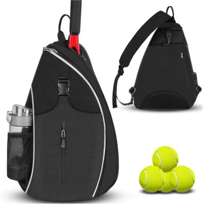 INF Sac de raquette de badminton imperméable, sac de tennis croisé à une épaule Le noir - Publicité INF Sac de raquette de badminton imperméable, sac de tennis croisé à une épaule Le noir - Publicité
