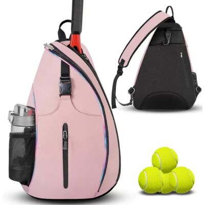 INF Sac de raquette de badminton imperméable, sac de tennis croisé à une épaule Rose - Publicité INF Sac de raquette de badminton imperméable, sac de tennis croisé à une épaule Rose - Publicité