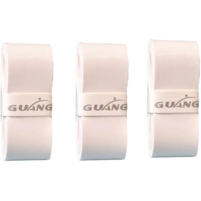 INF Ruban surgrip PU pour raquette de badminton - Lot de 3, bande antidérapante et absorbante de transpiration, 120cm x 2.5cm Blanc - Publicité INF Ruban surgrip PU pour raquette de badminton - Lot de 3, bande antidérapante et absorbante de transpiration, 120cm x 2.5cm Blanc - Publicité