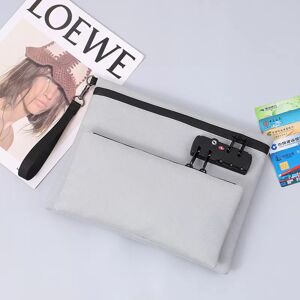 INF Sac à mot de passe anti-vol pour voyage, organiseur de documents sécurisé Gris - Publicité INF Sac à mot de passe anti-vol pour voyage, organiseur de documents sécurisé Gris - Publicité