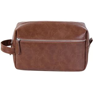 INF Trousse de toilette pour homme, trousse de toilette de voyage en cuir PU avec poignée Marron foncé - Publicité INF Trousse de toilette pour homme, trousse de toilette de voyage en cuir PU avec poignée Marron foncé - Publicité