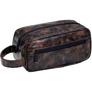 INF Petite trousse de toilette marron en cuir PU - Sac de voyage portable - Publicité INF Petite trousse de toilette marron en cuir PU - Sac de voyage portable - Publicité