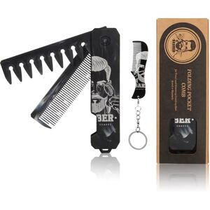 INF Set de peignes de coiffure pour homme - Peigne pliant double-dents et peigne barbe à dents fines, ABS, charnière rotative - Publicité INF Set de peignes de coiffure pour homme - Peigne pliant double-dents et peigne barbe à dents fines, ABS, charnière rotative - Publicité