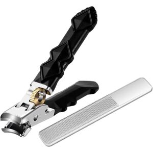 INF Coupe-ongles à mâchoire large courbée avec verrouillage à engrenage, manche long et lime, ABS + acier inoxydable, noir - Publicité INF Coupe-ongles à mâchoire large courbée avec verrouillage à engrenage, manche long et lime, ABS + acier inoxydable, noir - Publicité