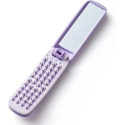 INF Peigne Miroir Rectangulaire Pliable - Brosse à Cheveux Portable et Auto-Nettoyante Violet - Publicité INF Peigne Miroir Rectangulaire Pliable - Brosse à Cheveux Portable et Auto-Nettoyante Violet - Publicité
