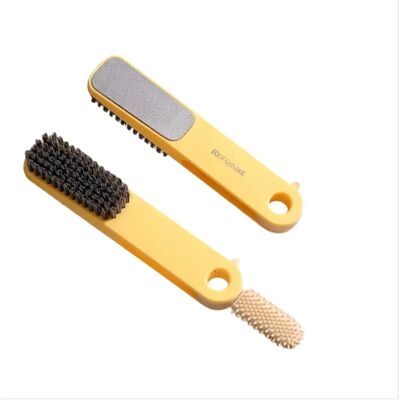INF Brosse de nettoyage des espaces interdigitaux 3-en-1 et dissolvant de callosités exfoliant Jaune - Publicité INF Brosse de nettoyage des espaces interdigitaux 3-en-1 et dissolvant de callosités exfoliant Jaune - Publicité