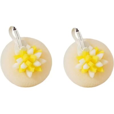 INF Éponge de Bain Massante 3D Pétale - Lot de 2: Exfoliation Douce pour une Relaxation de Type Spa Jaune - Publicité INF Éponge de Bain Massante 3D Pétale - Lot de 2: Exfoliation Douce pour une Relaxation de Type Spa Jaune - Publicité