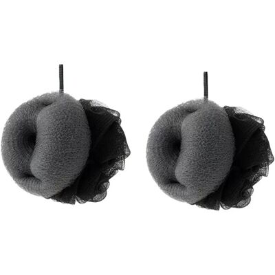 INF Ensemble de 2 éponges de bain exfoliantes double face pour une mousse riche et un nettoyage en profondeur gris et noir - Publicité INF Ensemble de 2 éponges de bain exfoliantes double face pour une mousse riche et un nettoyage en profondeur gris et noir - Publicité