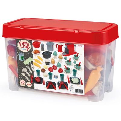 Ecoiffier Coffret dînette 70 pièces 100% chef - Publicité Ecoiffier Coffret dînette 70 pièces 100% chef - Publicité