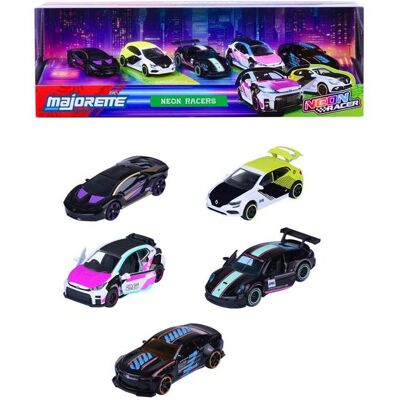 Coffret 5 véhicules Majorette Néon Racer - Publicité Coffret 5 véhicules Majorette Néon Racer - Publicité