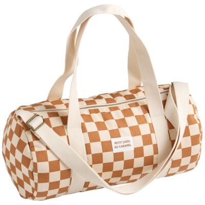 Sauthon Sac bowling en coton imprimé carreaux Petit Chou - Publicité Sauthon Sac bowling en coton imprimé carreaux Petit Chou - Publicité
