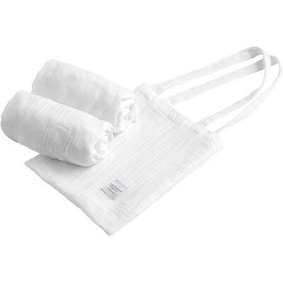 Lot de 2 draps housse rectangulaires pour berceau Sauthon Original Blanc Cristal - Publicité Lot de 2 draps housse rectangulaires pour berceau Sauthon Original Blanc Cristal - Publicité