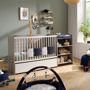 Sauthon Lit chambre évolutif commode étagère UP Chêne Silex - Publicité Sauthon Lit chambre évolutif commode étagère UP Chêne Silex - Publicité